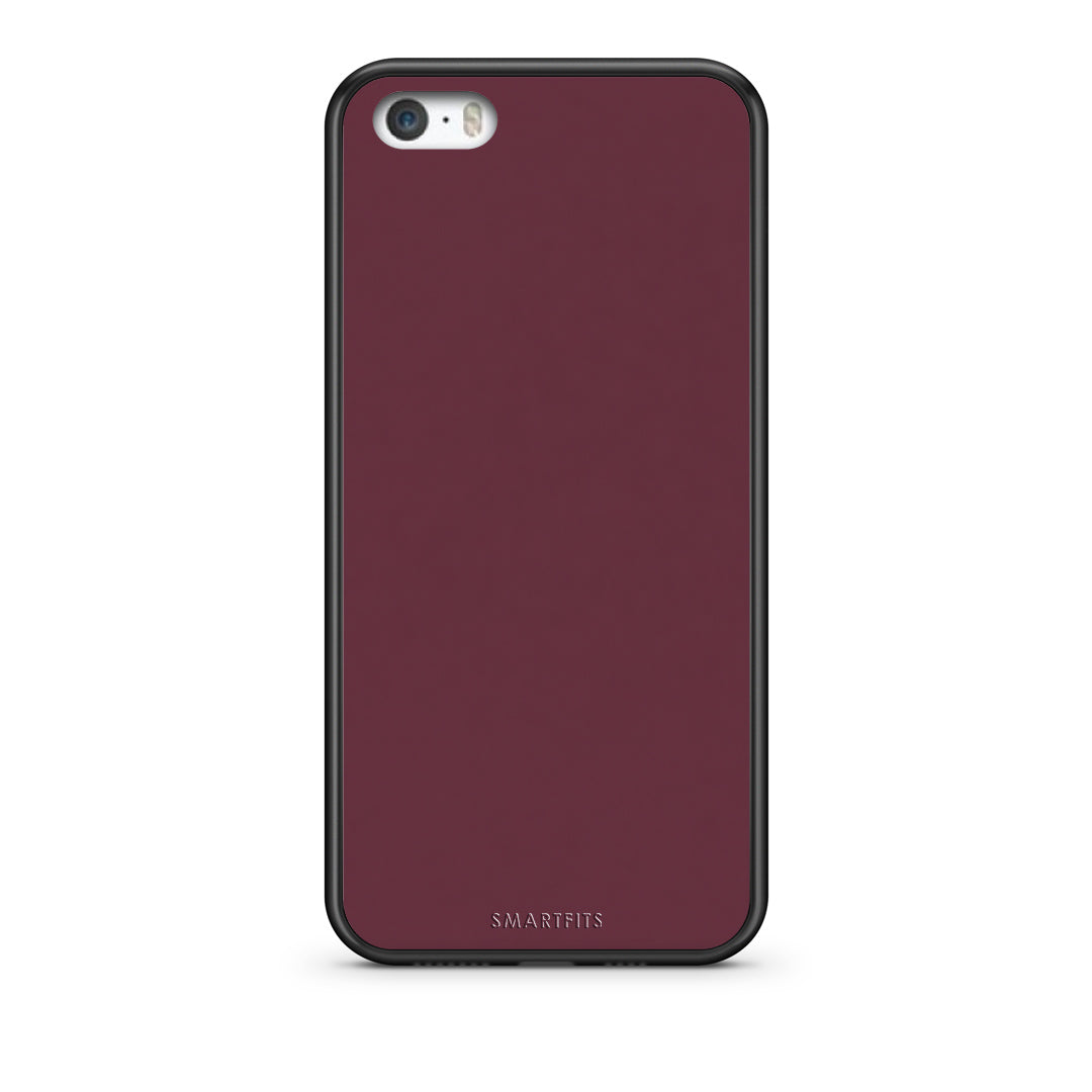 Θήκη iPhone 5 / 5s / SE Muted Burgundy από τη Smartfits με σχέδιο στο πίσω μέρος και μαύρο περίβλημα | iPhone 5 / 5s / SE Muted Burgundy case with colorful back and black bezels