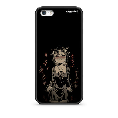 iPhone 5/5s/SE Anime Girl θήκη από τη Smartfits με σχέδιο στο πίσω μέρος και μαύρο περίβλημα | Smartphone case with colorful back and black bezels by Smartfits