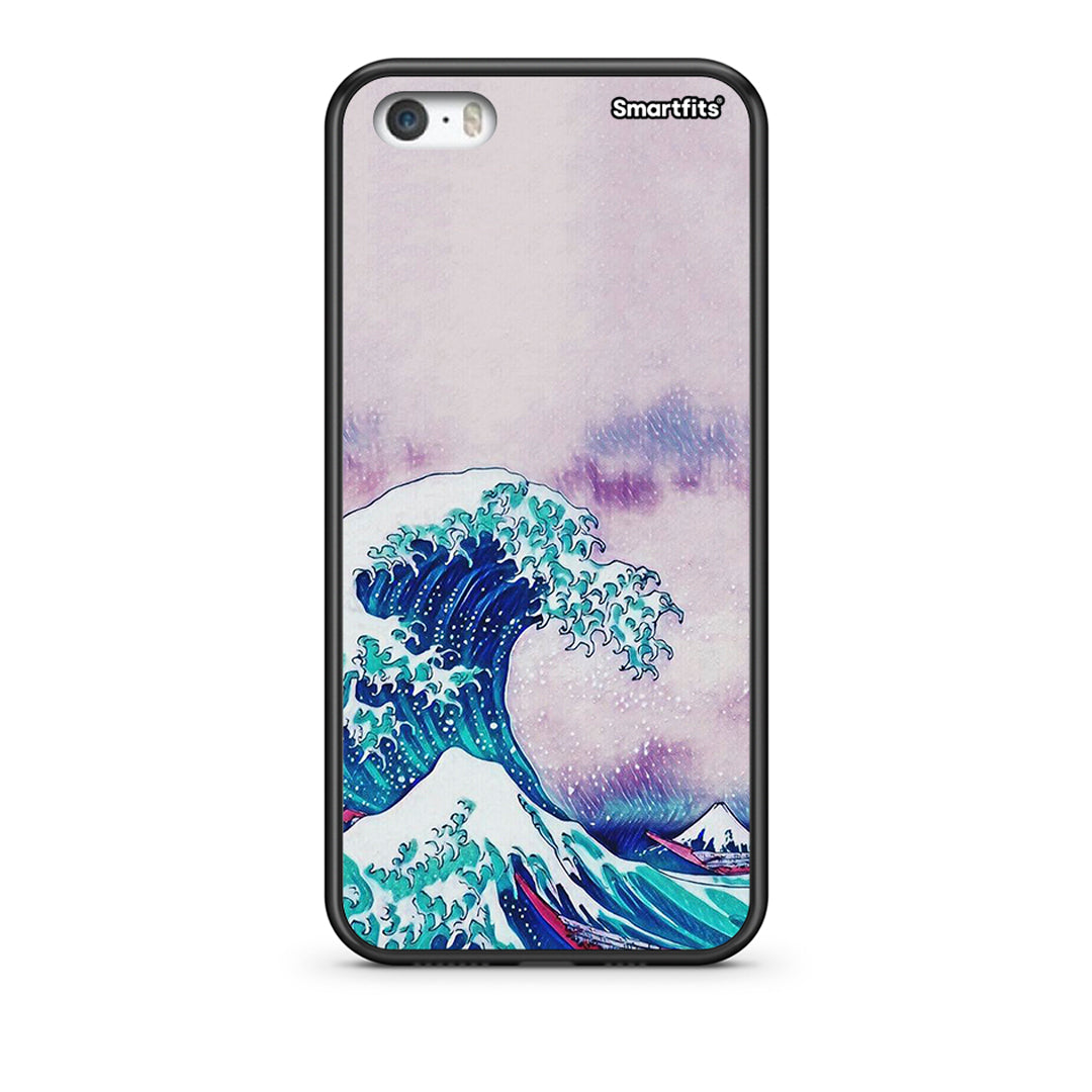 iPhone 5/5s/SE Blue Waves θήκη από τη Smartfits με σχέδιο στο πίσω μέρος και μαύρο περίβλημα | Smartphone case with colorful back and black bezels by Smartfits