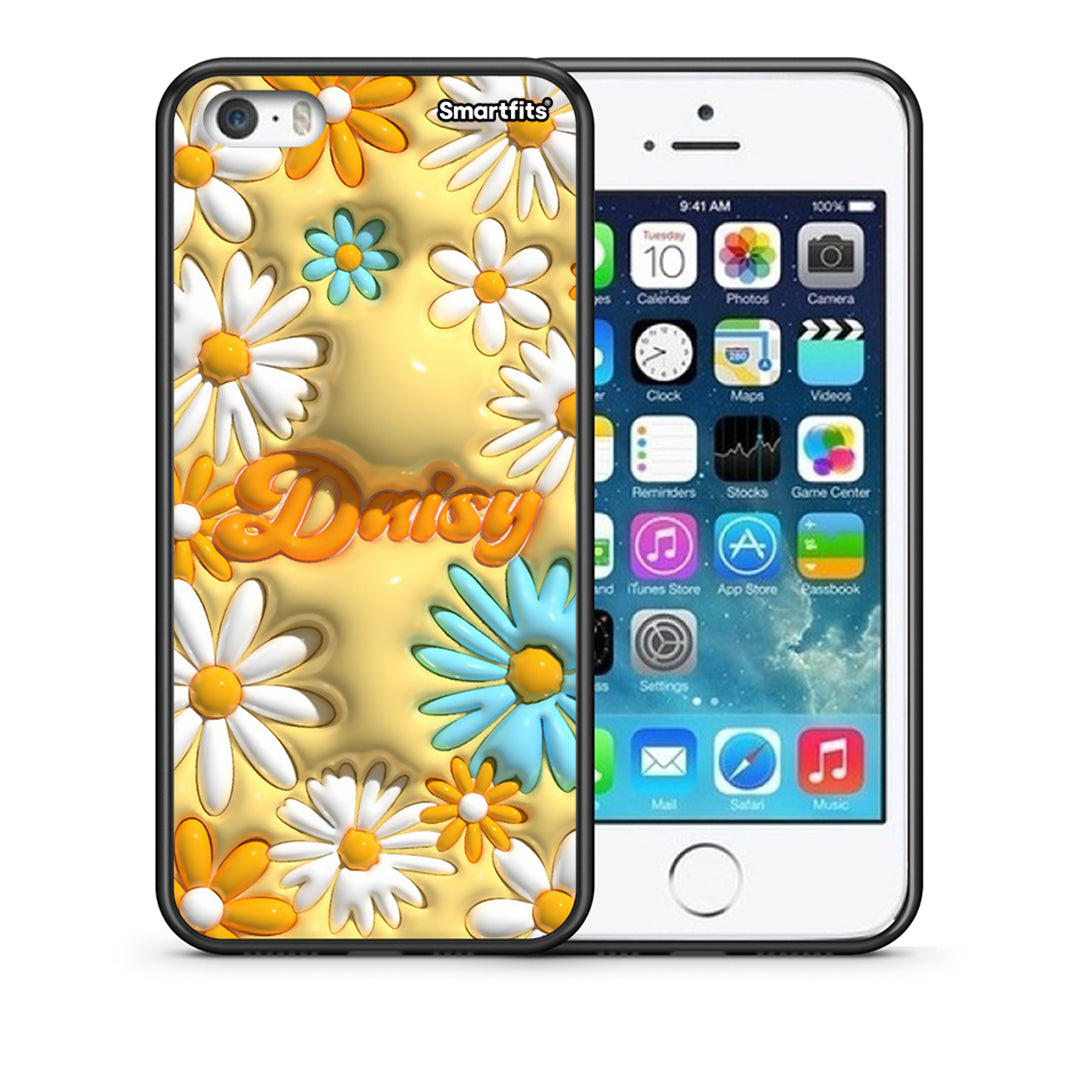 Θήκη iPhone 5/5s/SE Bubble Daisies από τη Smartfits με σχέδιο στο πίσω μέρος και μαύρο περίβλημα | iPhone 5/5s/SE Bubble Daisies case with colorful back and black bezels