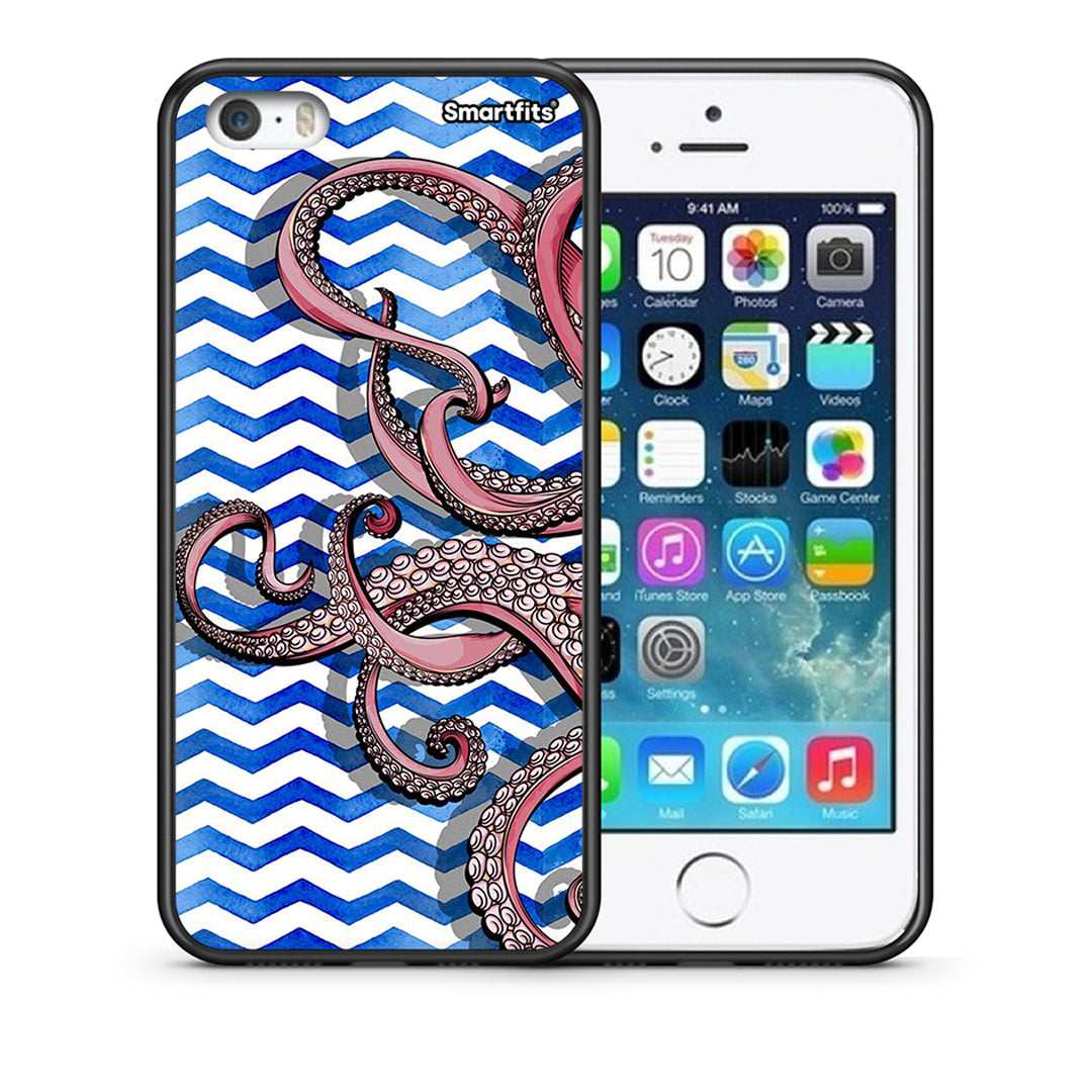 Θήκη iPhone 5/5s/SE Chevron Devilfish από τη Smartfits με σχέδιο στο πίσω μέρος και μαύρο περίβλημα | iPhone 5/5s/SE Chevron Devilfish case with colorful back and black bezels