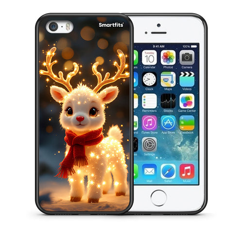 Θήκη iPhone 5/5s/SE Christmas Cutie από τη Smartfits με σχέδιο στο πίσω μέρος και μαύρο περίβλημα | iPhone 5/5s/SE Christmas Cutie case with colorful back and black bezels