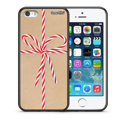 Θήκη iPhone 5/5s/SE Christmas Gift από τη Smartfits με σχέδιο στο πίσω μέρος και μαύρο περίβλημα | iPhone 5/5s/SE Christmas Gift case with colorful back and black bezels