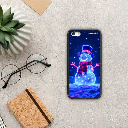 Christmas Neon Snowman - iPhone 5 / 5s / SE θήκη