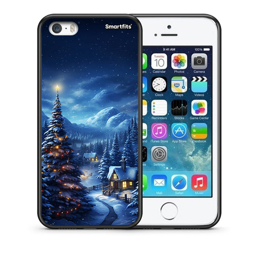 Θήκη iPhone 5/5s/SE Christmas Scenery από τη Smartfits με σχέδιο στο πίσω μέρος και μαύρο περίβλημα | iPhone 5/5s/SE Christmas Scenery case with colorful back and black bezels