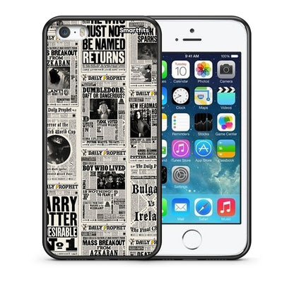 Θήκη iPhone 5/5s/SE Harry Paper από τη Smartfits με σχέδιο στο πίσω μέρος και μαύρο περίβλημα | iPhone 5/5s/SE Harry Paper case with colorful back and black bezels
