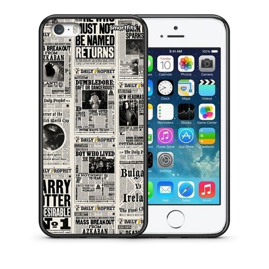 Θήκη iPhone 5/5s/SE Harry Paper από τη Smartfits με σχέδιο στο πίσω μέρος και μαύρο περίβλημα | iPhone 5/5s/SE Harry Paper case with colorful back and black bezels