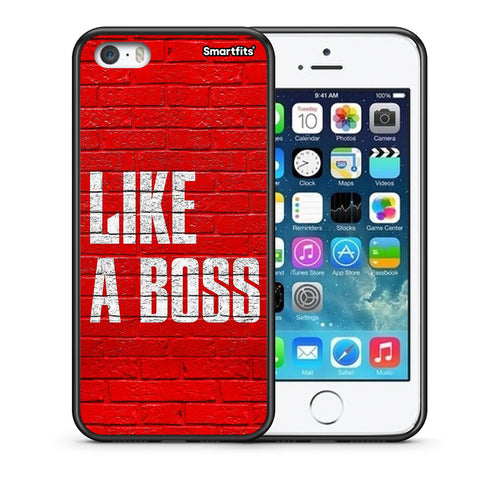 Θήκη iPhone 5/5s/SE Like A Boss από τη Smartfits με σχέδιο στο πίσω μέρος και μαύρο περίβλημα | iPhone 5/5s/SE Like A Boss case with colorful back and black bezels