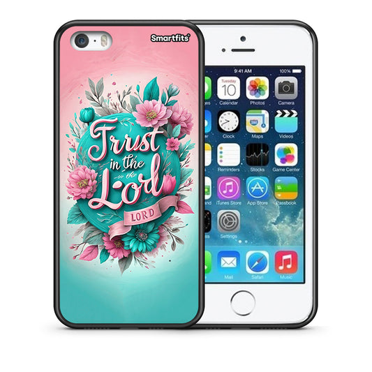 Θήκη iPhone 5/5s/SE Lord Trust από τη Smartfits με σχέδιο στο πίσω μέρος και μαύρο περίβλημα | iPhone 5/5s/SE Lord Trust case with colorful back and black bezels
