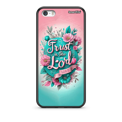 iPhone 5/5s/SE Lord Trust θήκη από τη Smartfits με σχέδιο στο πίσω μέρος και μαύρο περίβλημα | Smartphone case with colorful back and black bezels by Smartfits