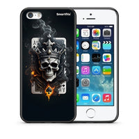 Thumbnail for Θήκη iPhone 5/5s/SE Skull King Ace από τη Smartfits με σχέδιο στο πίσω μέρος και μαύρο περίβλημα | iPhone 5/5s/SE Skull King Ace case with colorful back and black bezels