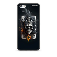 Thumbnail for iPhone 5/5s/SE Skull King Ace θήκη από τη Smartfits με σχέδιο στο πίσω μέρος και μαύρο περίβλημα | Smartphone case with colorful back and black bezels by Smartfits