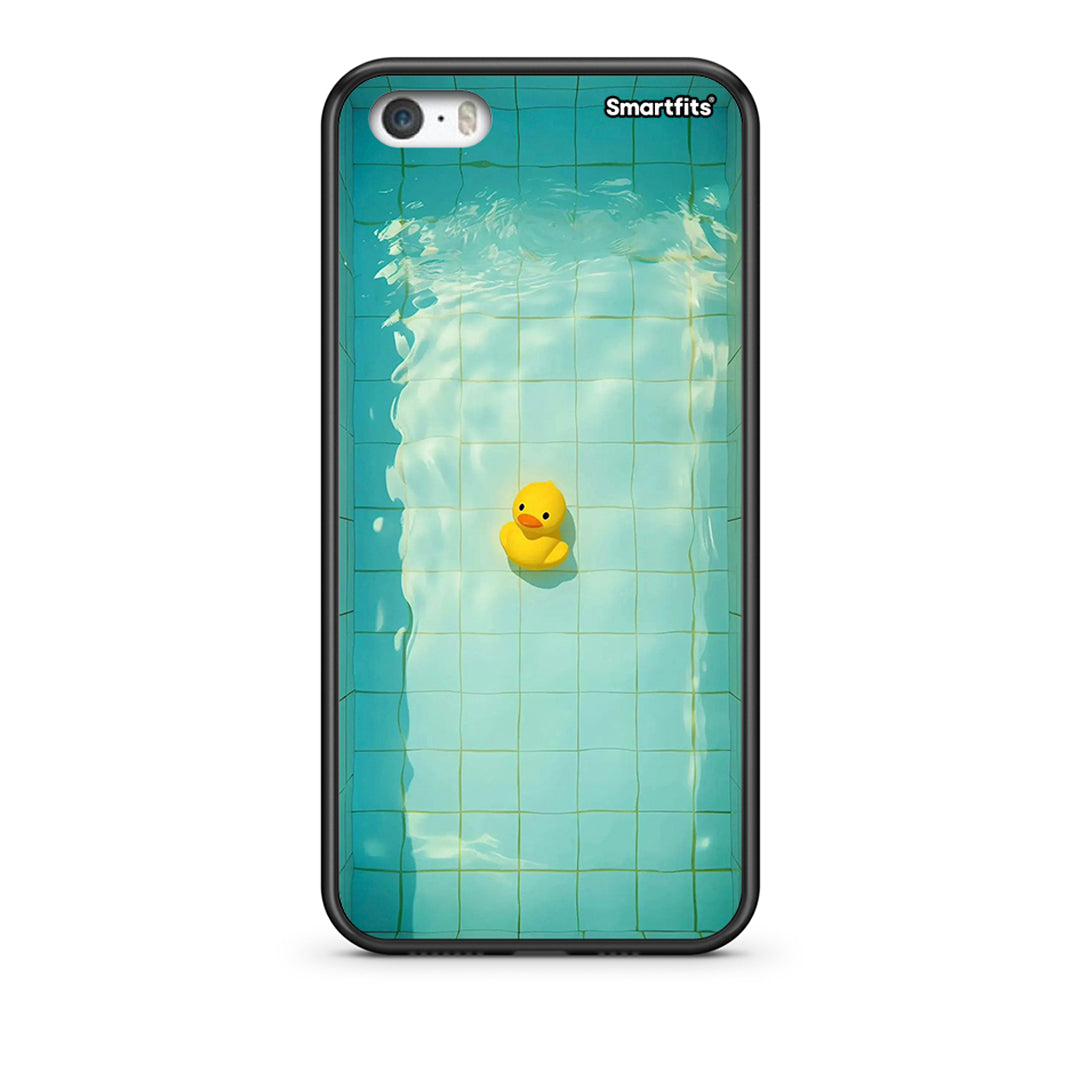 iPhone 5/5s/SE Yellow Duck θήκη από τη Smartfits με σχέδιο στο πίσω μέρος και μαύρο περίβλημα | Smartphone case with colorful back and black bezels by Smartfits