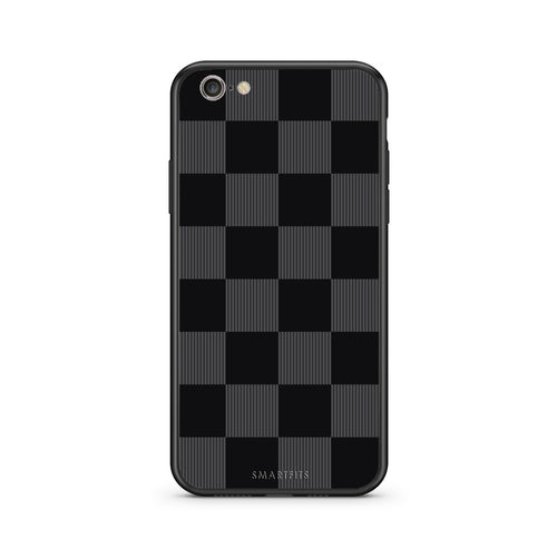 Θήκη iPhone 7 / 8 / SE 2020 Black and Charcoal Striped Checks από τη Smartfits με σχέδιο στο πίσω μέρος και μαύρο περίβλημα | iPhone 7 / 8 / SE 2020 Black and Charcoal Striped Checks case with colorful back and black bezels