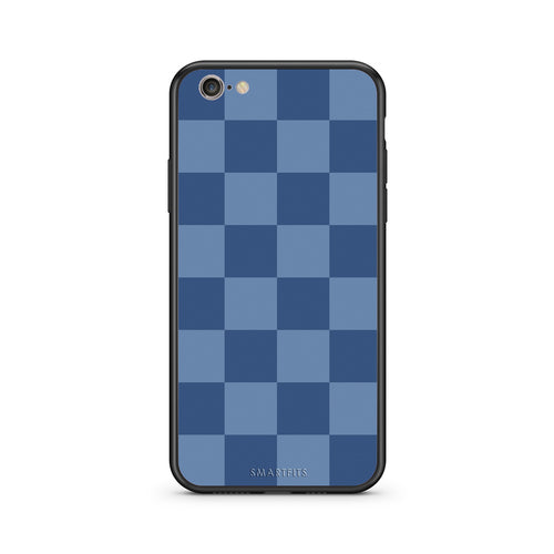 Θήκη iPhone 7 / 8 / SE 2020 Denim Blue Checkerboard από τη Smartfits με σχέδιο στο πίσω μέρος και μαύρο περίβλημα | iPhone 7 / 8 / SE 2020 Denim Blue Checkerboard case with colorful back and black bezels