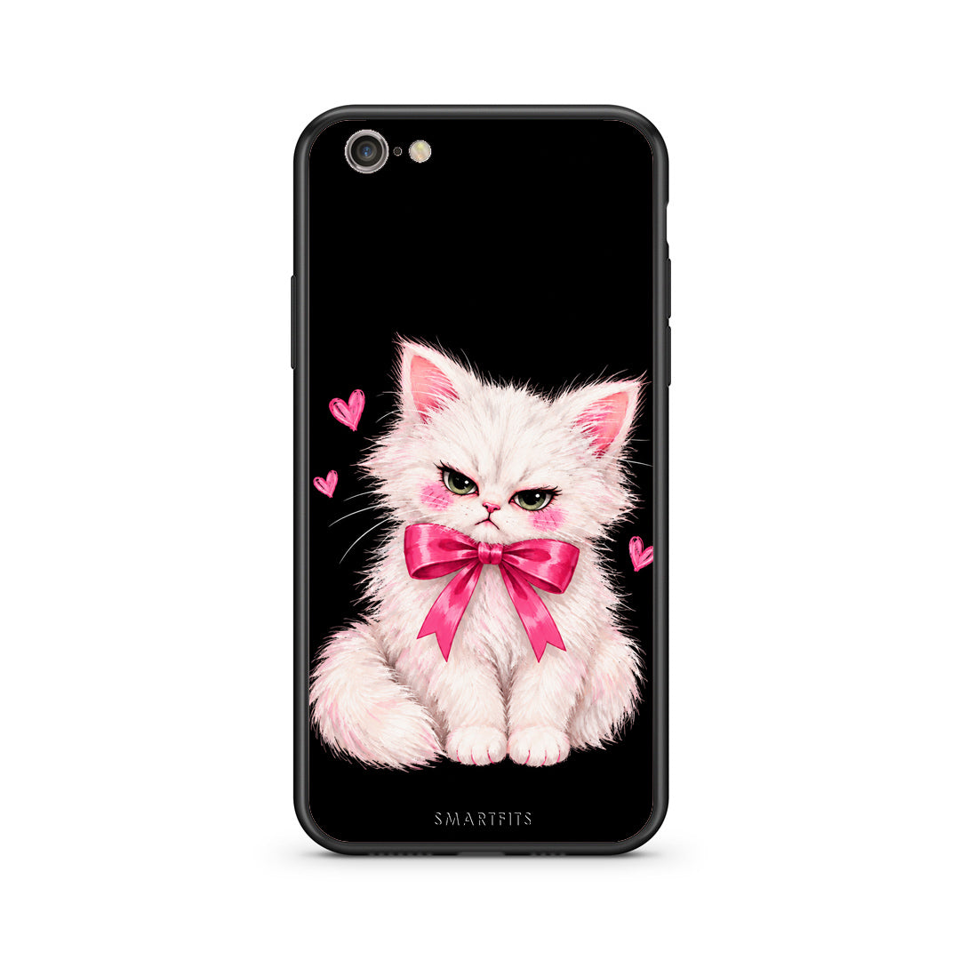 Θήκη iPhone 7 / 8 / SE 2020 Grumpy Party Kitten on Black από τη Smartfits με σχέδιο στο πίσω μέρος και μαύρο περίβλημα | iPhone 7 / 8 / SE 2020 Grumpy Party Kitten on Black case with colorful back and black bezels