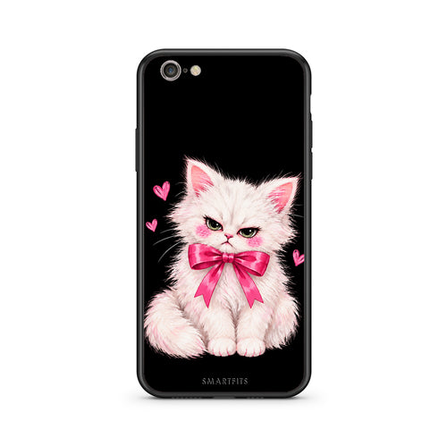 Θήκη iPhone 7 / 8 / SE 2020 Grumpy Party Kitten on Black από τη Smartfits με σχέδιο στο πίσω μέρος και μαύρο περίβλημα | iPhone 7 / 8 / SE 2020 Grumpy Party Kitten on Black case with colorful back and black bezels