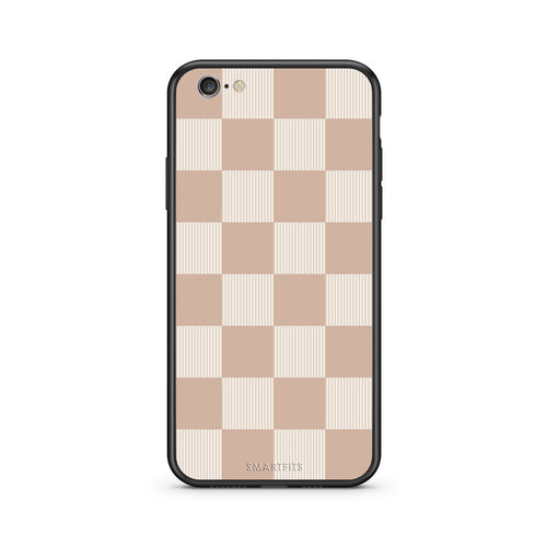 Θήκη iPhone 7 / 8 / SE 2020 Latte and Cream Striped Checks από τη Smartfits με σχέδιο στο πίσω μέρος και μαύρο περίβλημα | iPhone 7 / 8 / SE 2020 Latte and Cream Striped Checks case with colorful back and black bezels