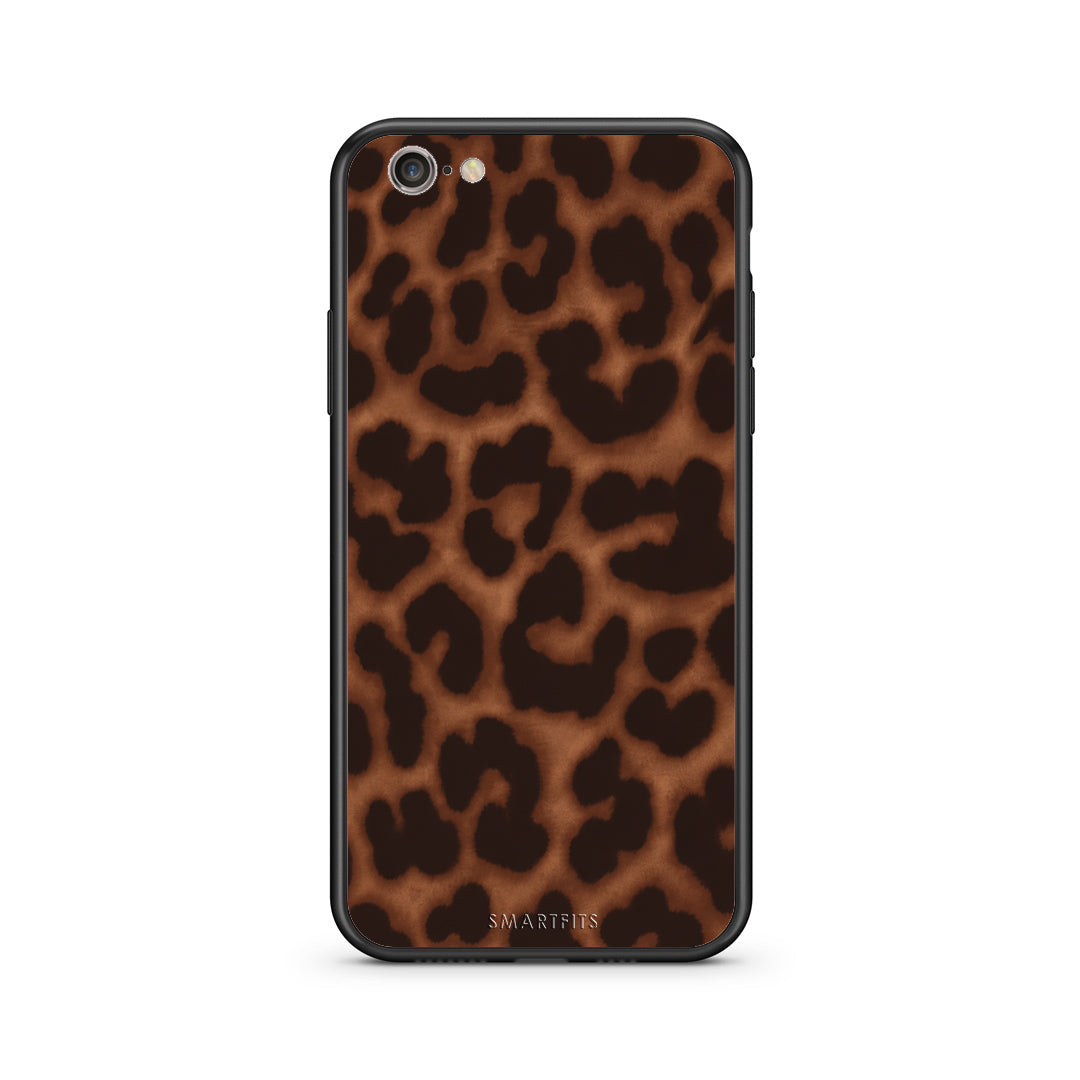 Θήκη iPhone 7 / 8 / SE 2020 Leopard Print Dark Brown από τη Smartfits με σχέδιο στο πίσω μέρος και μαύρο περίβλημα | iPhone 7 / 8 / SE 2020 Leopard Print Dark Brown case with colorful back and black bezels
