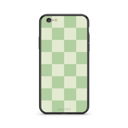 Θήκη iPhone 7 / 8 / SE 2020 Sage and Cream Striped Checks από τη Smartfits με σχέδιο στο πίσω μέρος και μαύρο περίβλημα | iPhone 7 / 8 / SE 2020 Sage and Cream Striped Checks case with colorful back and black bezels