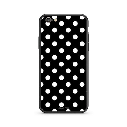Θήκη iPhone 7 / 8 / SE 2020 White Polka Dots on Black από τη Smartfits με σχέδιο στο πίσω μέρος και μαύρο περίβλημα | iPhone 7 / 8 / SE 2020 White Polka Dots on Black case with colorful back and black bezels