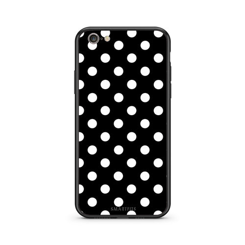 Θήκη iPhone 7 / 8 / SE 2020 White Polka Dots on Black από τη Smartfits με σχέδιο στο πίσω μέρος και μαύρο περίβλημα | iPhone 7 / 8 / SE 2020 White Polka Dots on Black case with colorful back and black bezels