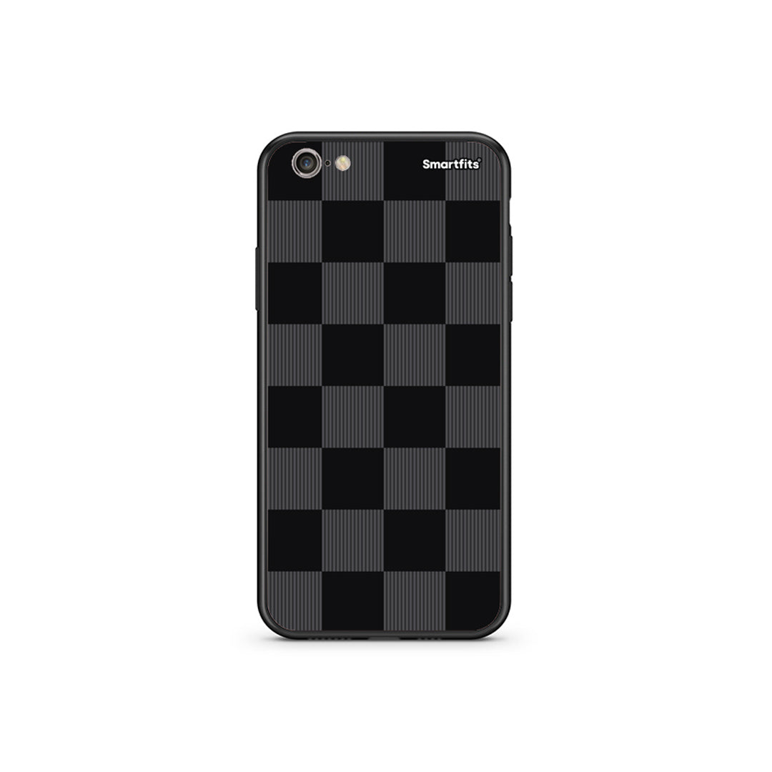 Θήκη iPhone 6 Plus / 6s Plus Black and Charcoal Striped Checks από τη Smartfits με σχέδιο στο πίσω μέρος και μαύρο περίβλημα | iPhone 6 Plus / 6s Plus Black and Charcoal Striped Checks case with colorful back and black bezels