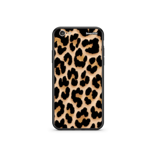 Θήκη iPhone 6 Plus / 6s Plus Leopard Print Tan Large από τη Smartfits με σχέδιο στο πίσω μέρος και μαύρο περίβλημα | iPhone 6 Plus / 6s Plus Leopard Print Tan Large case with colorful back and black bezels