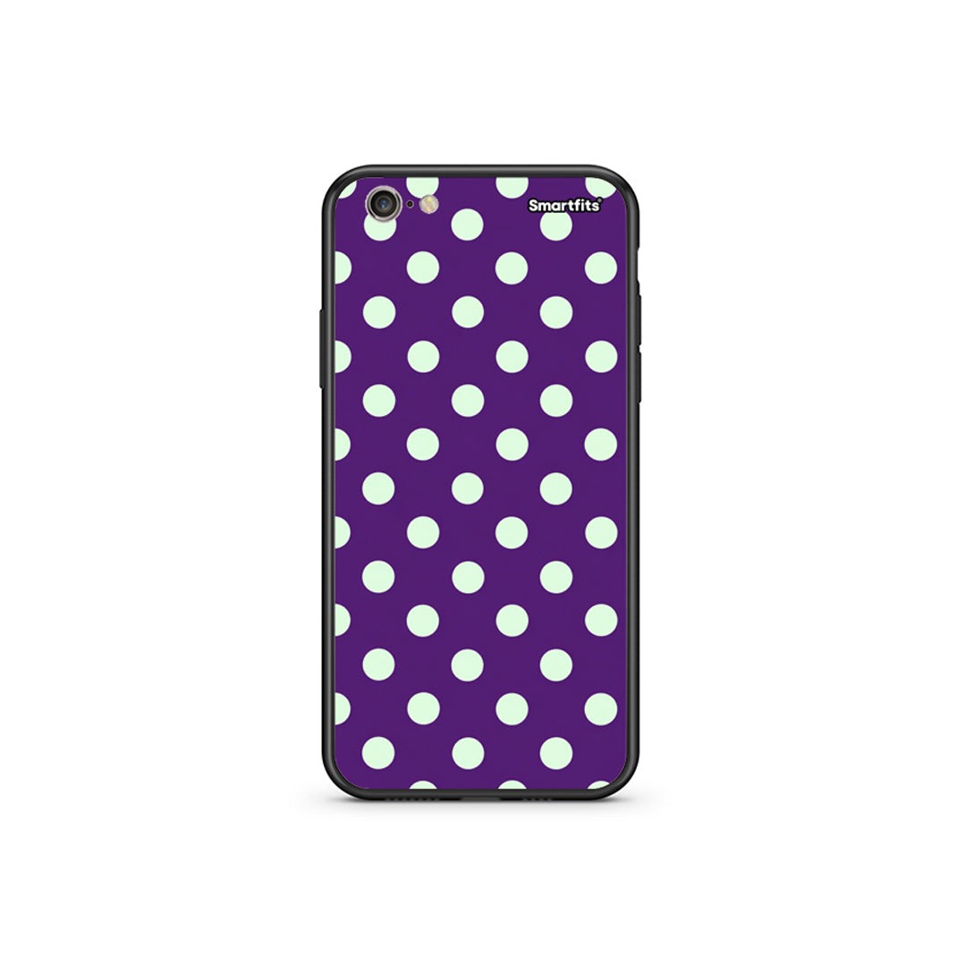 Θήκη iPhone 6 Plus / 6s Plus Mint Polka Dots on Purple από τη Smartfits με σχέδιο στο πίσω μέρος και μαύρο περίβλημα | iPhone 6 Plus / 6s Plus Mint Polka Dots on Purple case with colorful back and black bezels