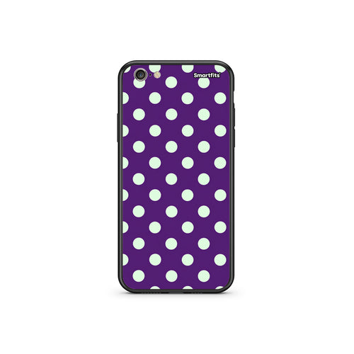 Θήκη iPhone 6 Plus / 6s Plus Mint Polka Dots on Purple από τη Smartfits με σχέδιο στο πίσω μέρος και μαύρο περίβλημα | iPhone 6 Plus / 6s Plus Mint Polka Dots on Purple case with colorful back and black bezels