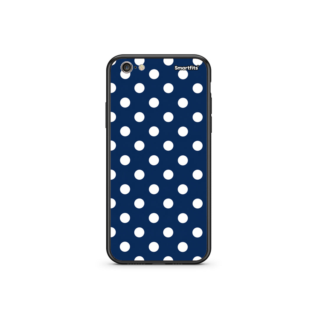 Θήκη iPhone 6 Plus / 6s Plus White Large Polka Dots on Navy από τη Smartfits με σχέδιο στο πίσω μέρος και μαύρο περίβλημα | iPhone 6 Plus / 6s Plus White Large Polka Dots on Navy case with colorful back and black bezels