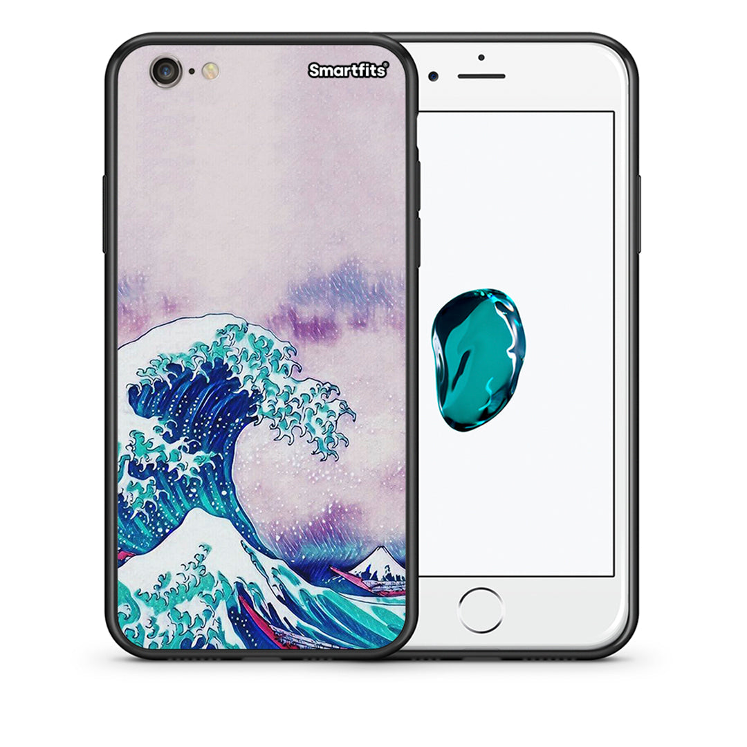 Θήκη iPhone 6/6s Blue Waves από τη Smartfits με σχέδιο στο πίσω μέρος και μαύρο περίβλημα | iPhone 6/6s Blue Waves case with colorful back and black bezels