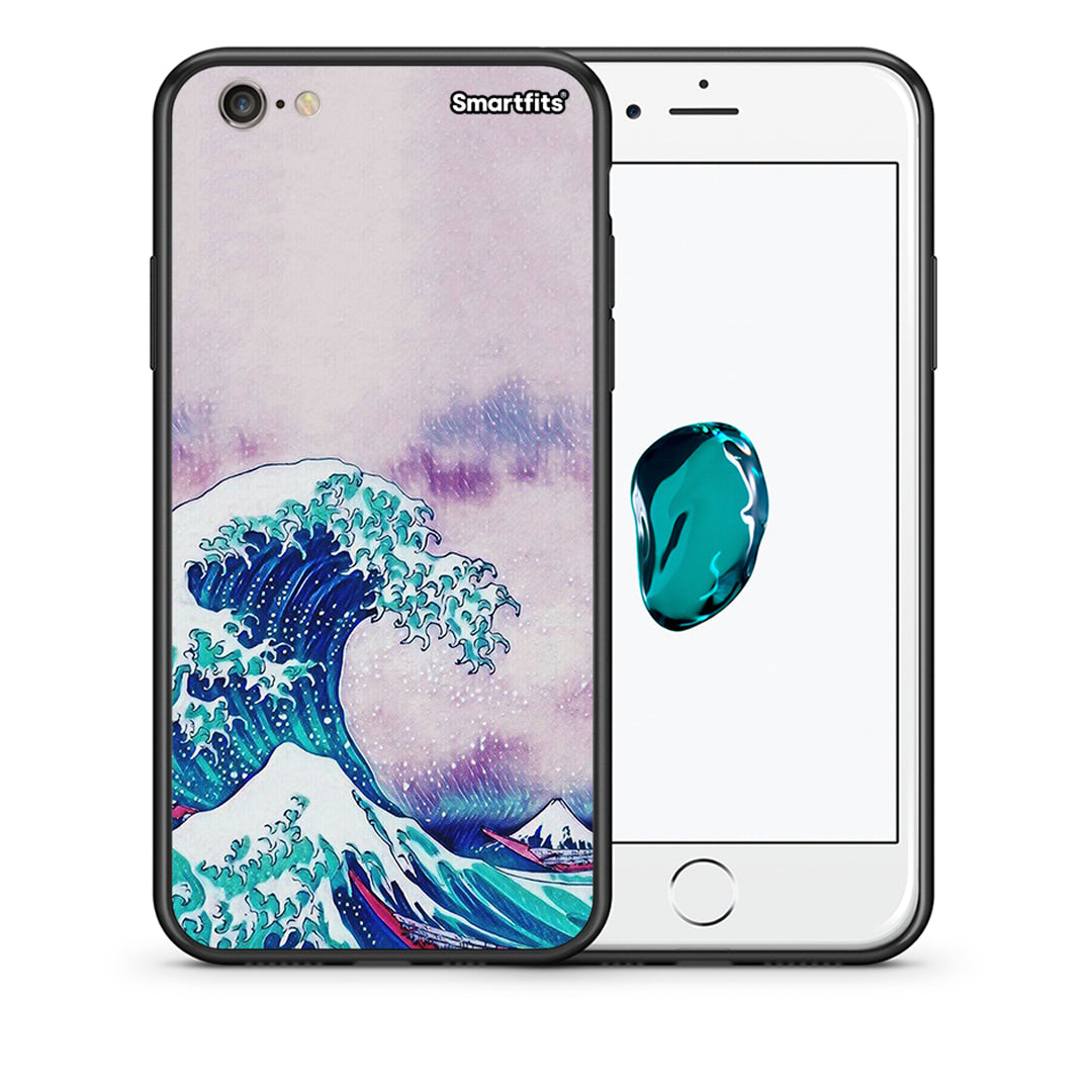 Θήκη iPhone 6 Plus/6s Plus Blue Waves από τη Smartfits με σχέδιο στο πίσω μέρος και μαύρο περίβλημα | iPhone 6 Plus/6s Plus Blue Waves case with colorful back and black bezels