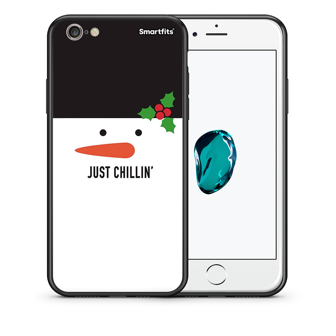 Θήκη iPhone 6/6s Christmas Chillin από τη Smartfits με σχέδιο στο πίσω μέρος και μαύρο περίβλημα | iPhone 6/6s Christmas Chillin case with colorful back and black bezels