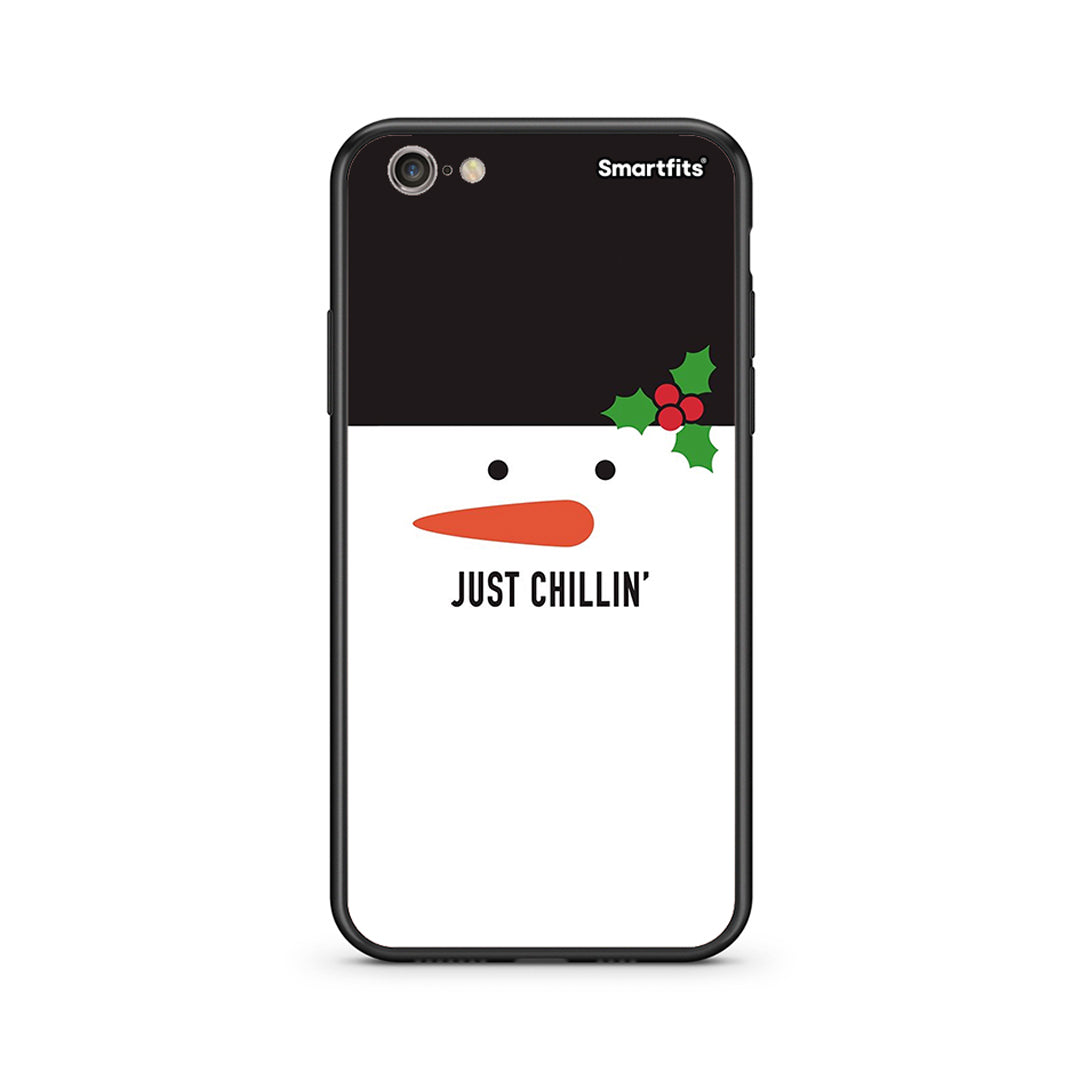 iphone 6 6s Christmas Chillin θήκη από τη Smartfits με σχέδιο στο πίσω μέρος και μαύρο περίβλημα | Smartphone case with colorful back and black bezels by Smartfits