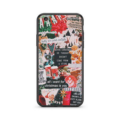 iPhone 7/8 Christmas Happiness θήκη από τη Smartfits με σχέδιο στο πίσω μέρος και μαύρο περίβλημα | Smartphone case with colorful back and black bezels by Smartfits