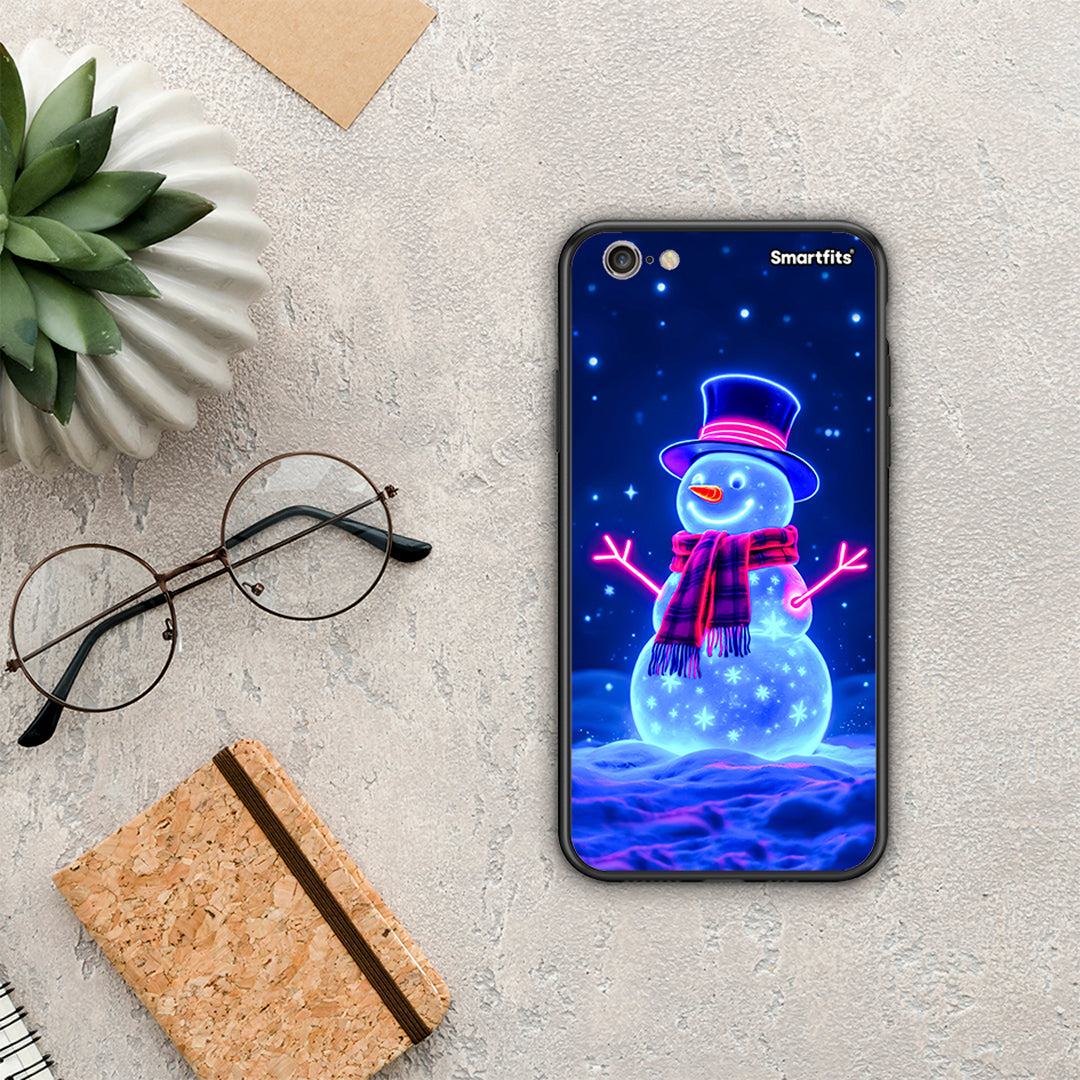 Christmas Neon Snowman - iPhone 6 / 6s θήκη