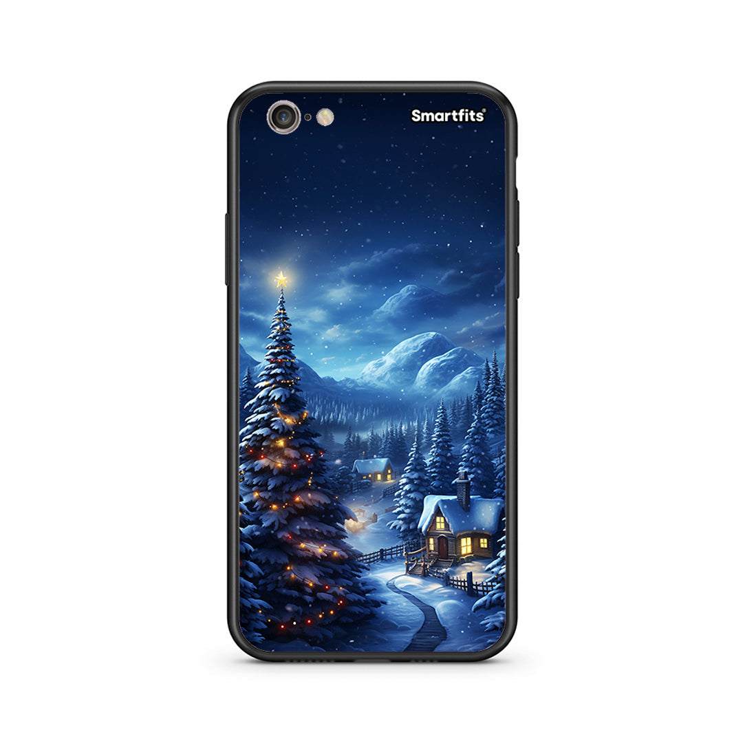 iPhone 7/8 Christmas Scenery θήκη από τη Smartfits με σχέδιο στο πίσω μέρος και μαύρο περίβλημα | Smartphone case with colorful back and black bezels by Smartfits