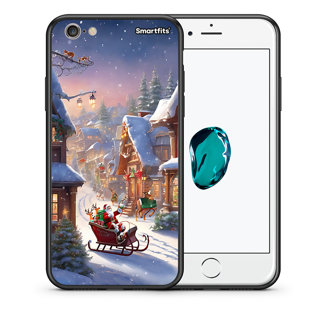 Θήκη iPhone 6 Plus/6s Plus Christmas Snow από τη Smartfits με σχέδιο στο πίσω μέρος και μαύρο περίβλημα | iPhone 6 Plus/6s Plus Christmas Snow case with colorful back and black bezels