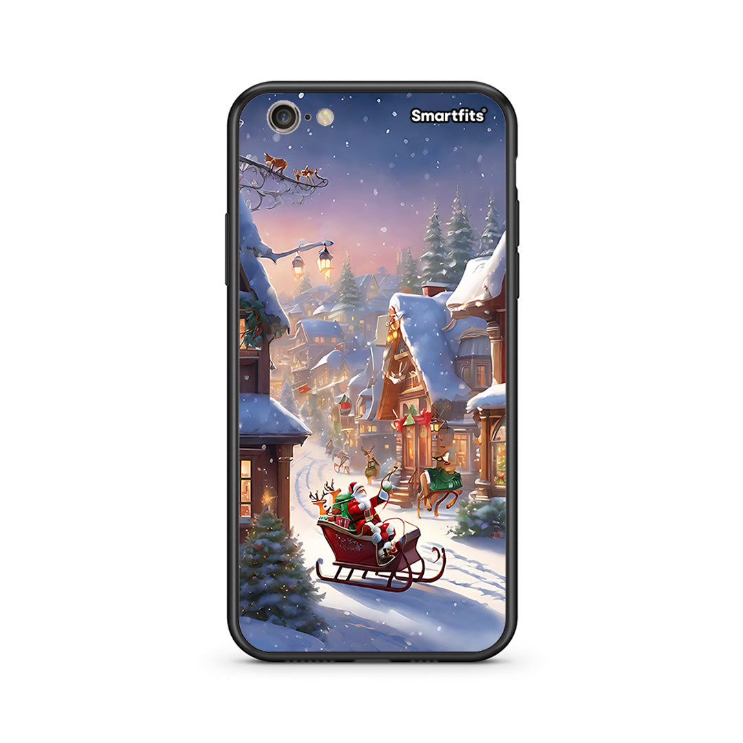 iPhone 7/8 Christmas Snow θήκη από τη Smartfits με σχέδιο στο πίσω μέρος και μαύρο περίβλημα | Smartphone case with colorful back and black bezels by Smartfits