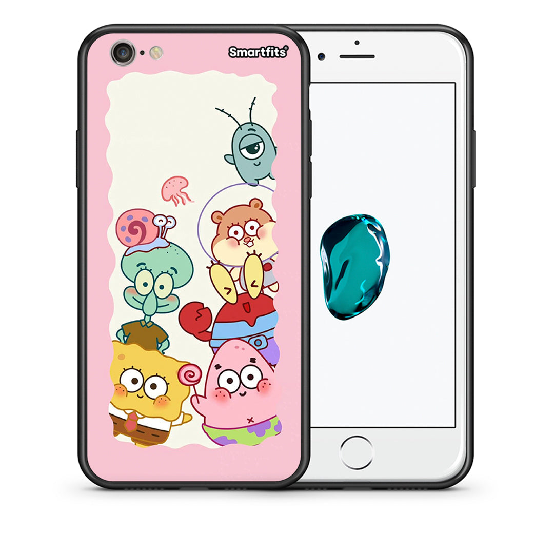 Θήκη iPhone 6/6s Cute Companion από τη Smartfits με σχέδιο στο πίσω μέρος και μαύρο περίβλημα | iPhone 6/6s Cute Companion case with colorful back and black bezels