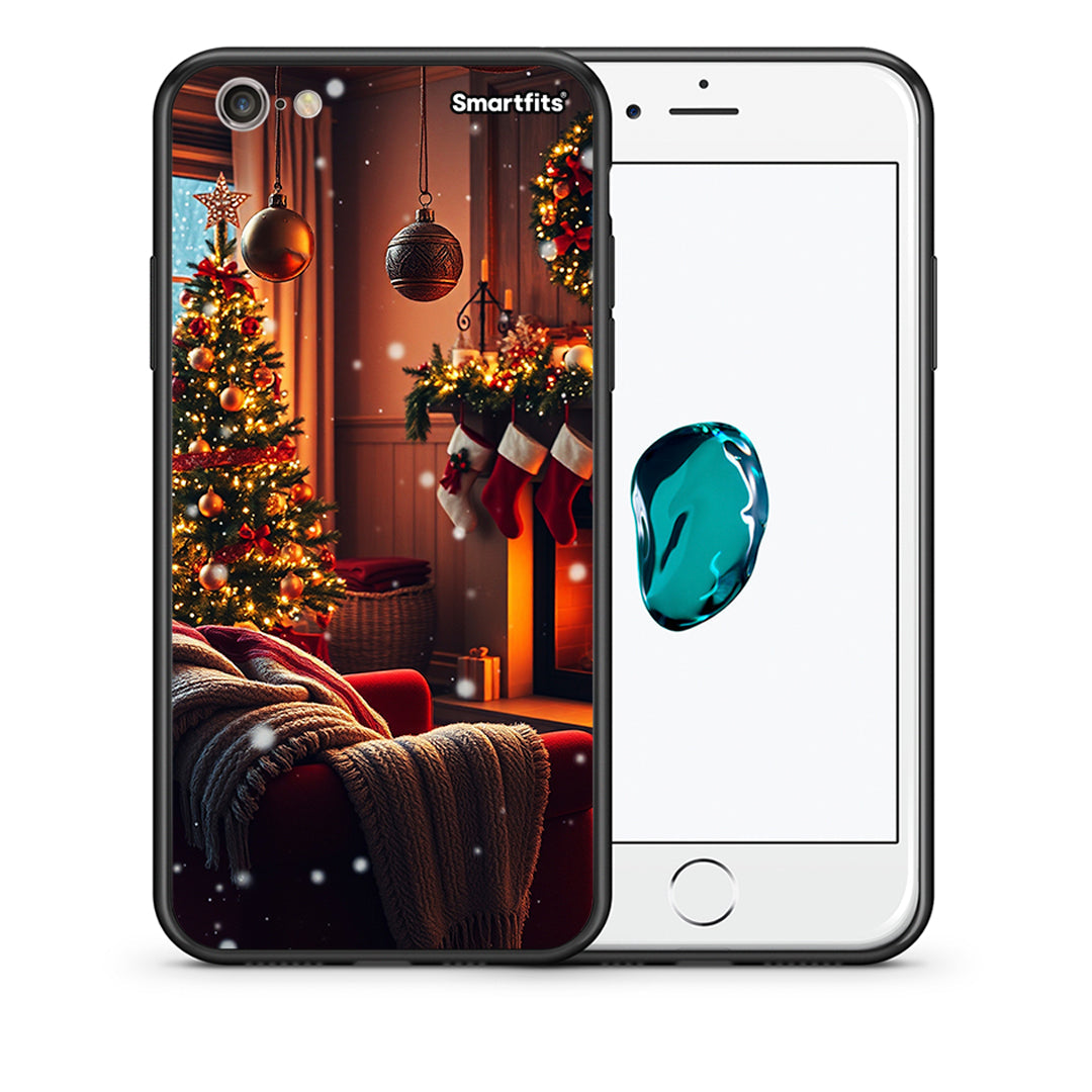 Θήκη iPhone 6 Plus/6s Plus Home For Christmas από τη Smartfits με σχέδιο στο πίσω μέρος και μαύρο περίβλημα | iPhone 6 Plus/6s Plus Home For Christmas case with colorful back and black bezels