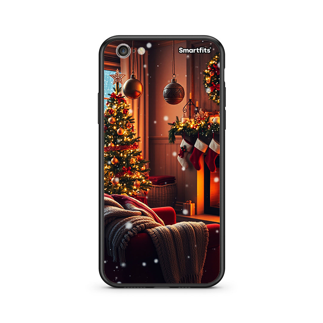 iphone 6 6s Home For Christmas θήκη από τη Smartfits με σχέδιο στο πίσω μέρος και μαύρο περίβλημα | Smartphone case with colorful back and black bezels by Smartfits