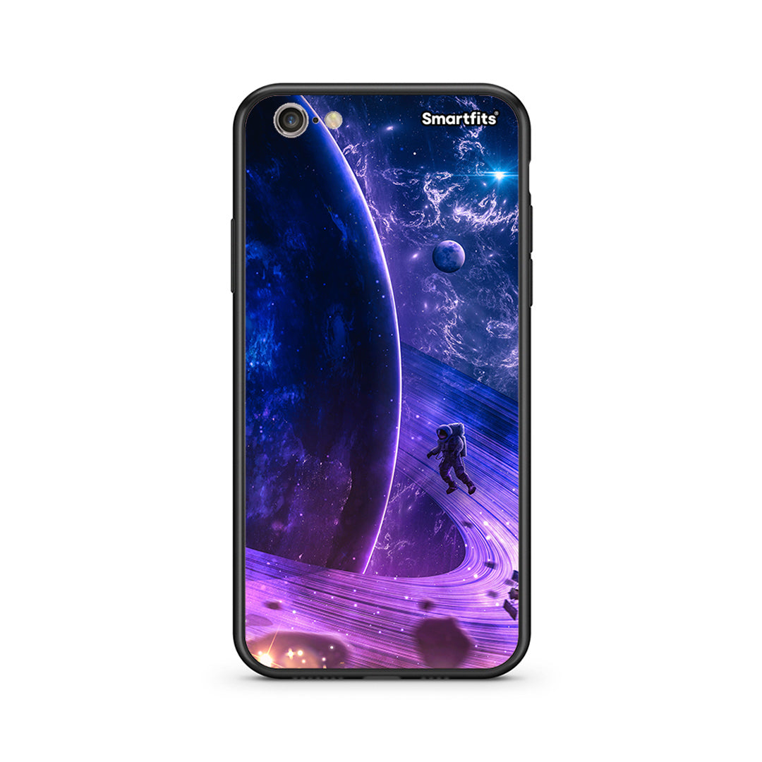 iPhone 7/8 Lost Astronaut θήκη από τη Smartfits με σχέδιο στο πίσω μέρος και μαύρο περίβλημα | Smartphone case with colorful back and black bezels by Smartfits