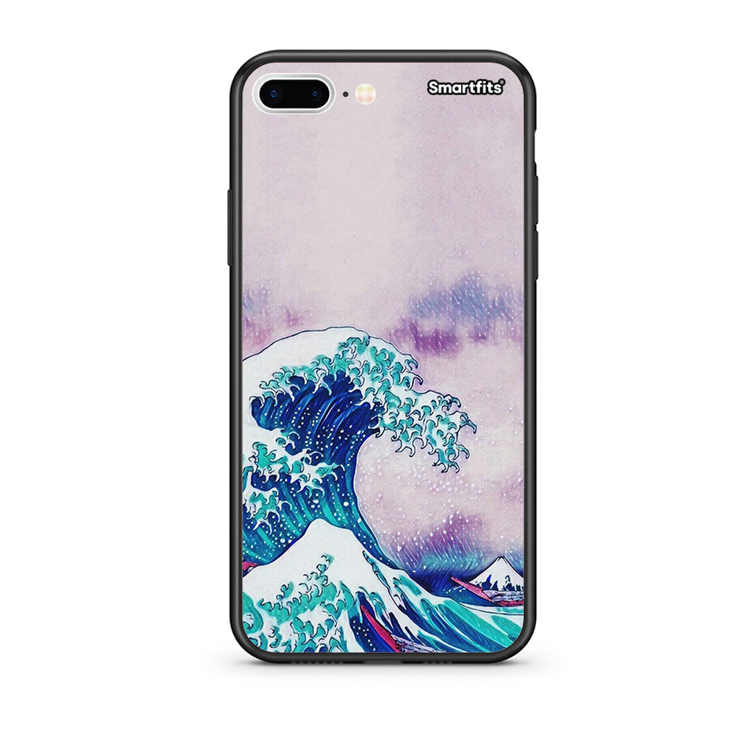 iPhone 7 Plus/8 Plus Blue Waves θήκη από τη Smartfits με σχέδιο στο πίσω μέρος και μαύρο περίβλημα | Smartphone case with colorful back and black bezels by Smartfits