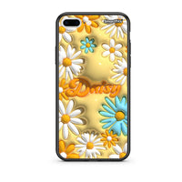 Thumbnail for iPhone 7 Plus/8 Plus Bubble Daisies θήκη από τη Smartfits με σχέδιο στο πίσω μέρος και μαύρο περίβλημα | Smartphone case with colorful back and black bezels by Smartfits