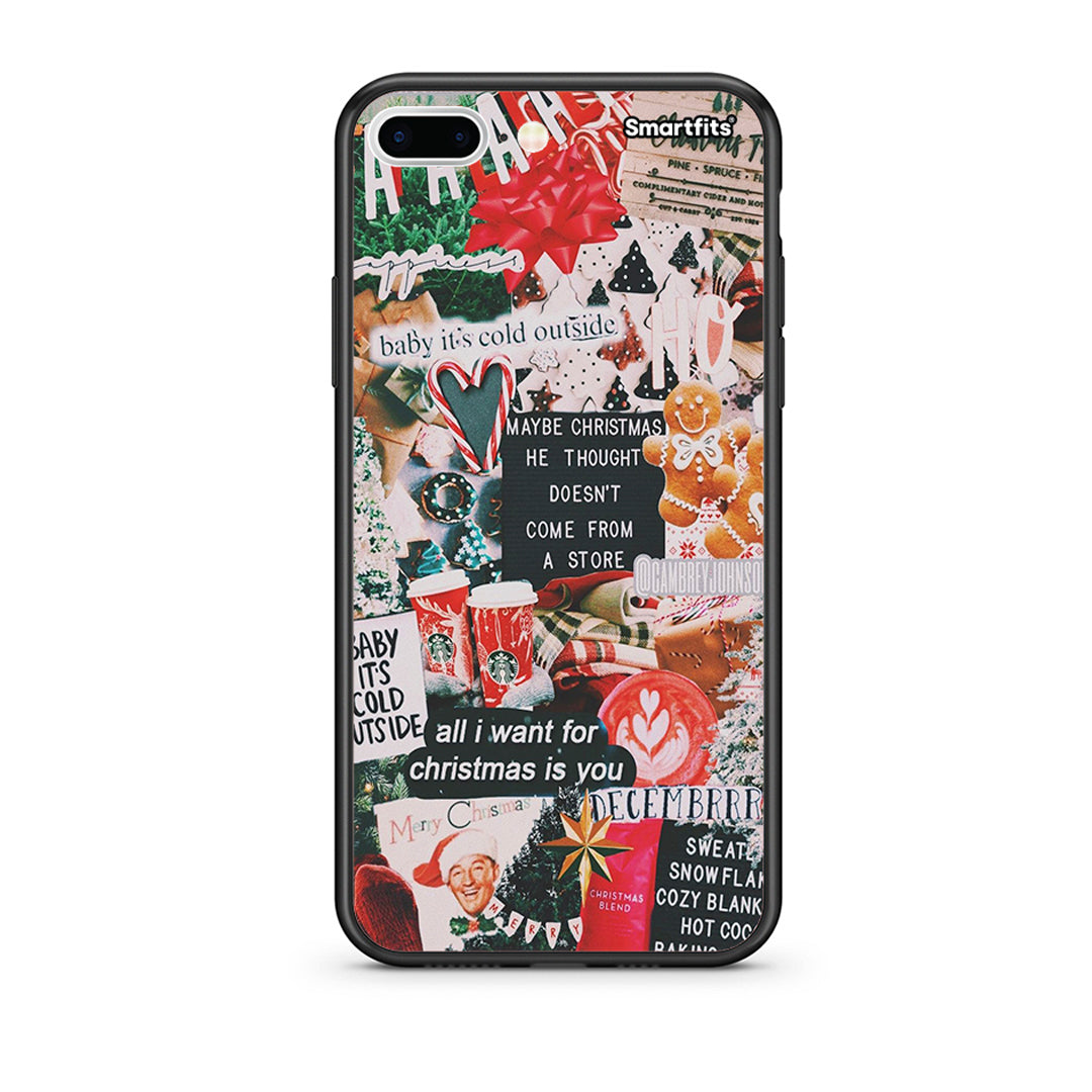 iPhone 7 Plus/8 Plus Christmas Happiness θήκη από τη Smartfits με σχέδιο στο πίσω μέρος και μαύρο περίβλημα | Smartphone case with colorful back and black bezels by Smartfits