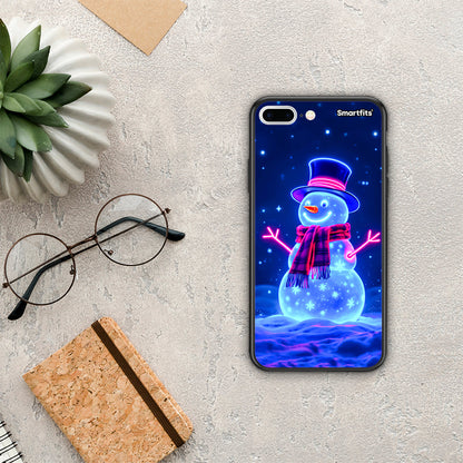 Christmas Neon Snowman - iPhone 7 Plus / 8 Plus θήκη