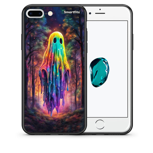 Θήκη iPhone 7 Plus/8 Plus Halloween Ghost από τη Smartfits με σχέδιο στο πίσω μέρος και μαύρο περίβλημα | iPhone 7 Plus/8 Plus Halloween Ghost case with colorful back and black bezels