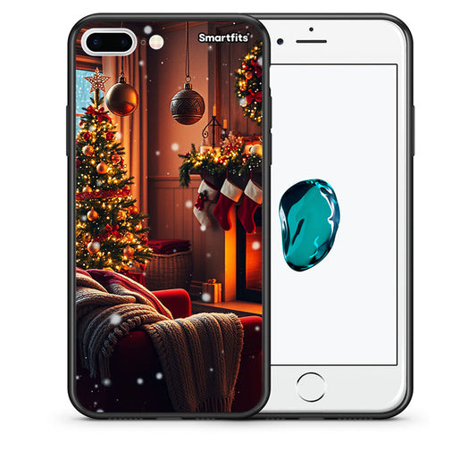 Θήκη iPhone 7 Plus/8 Plus Home For Christmas από τη Smartfits με σχέδιο στο πίσω μέρος και μαύρο περίβλημα | iPhone 7 Plus/8 Plus Home For Christmas case with colorful back and black bezels